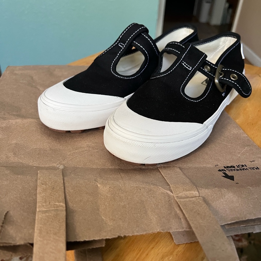 Vans Black and White Kids Sneakers